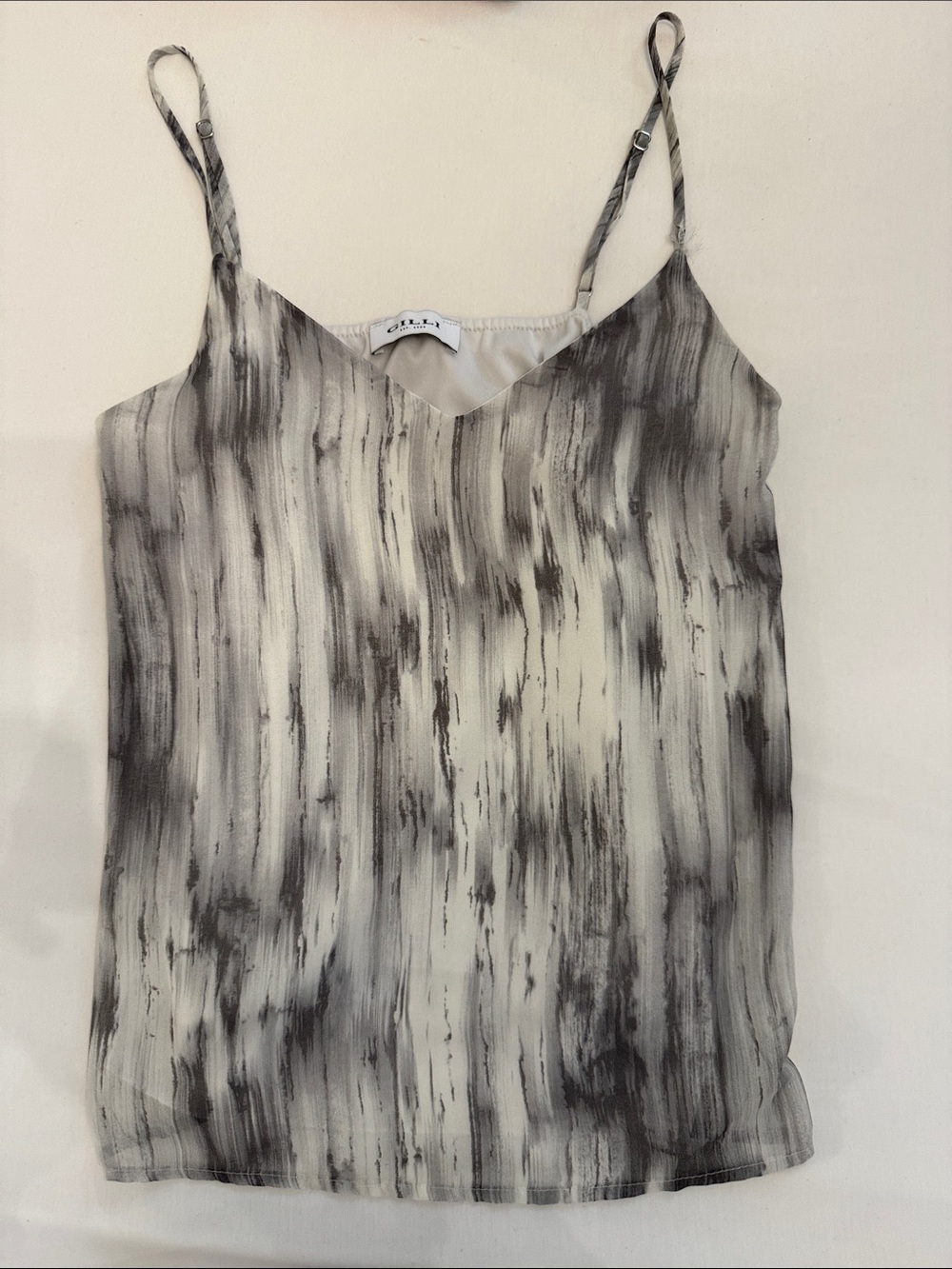 Gilli Black & White Abstract Print Spaghetti Strap Cami